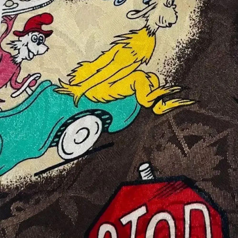 City Man Men's Dr. Seuss Green Eggs & Ham Sam I am Novelty Necktie in EUC